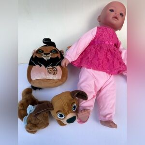 Pink Doll with Plush Toy